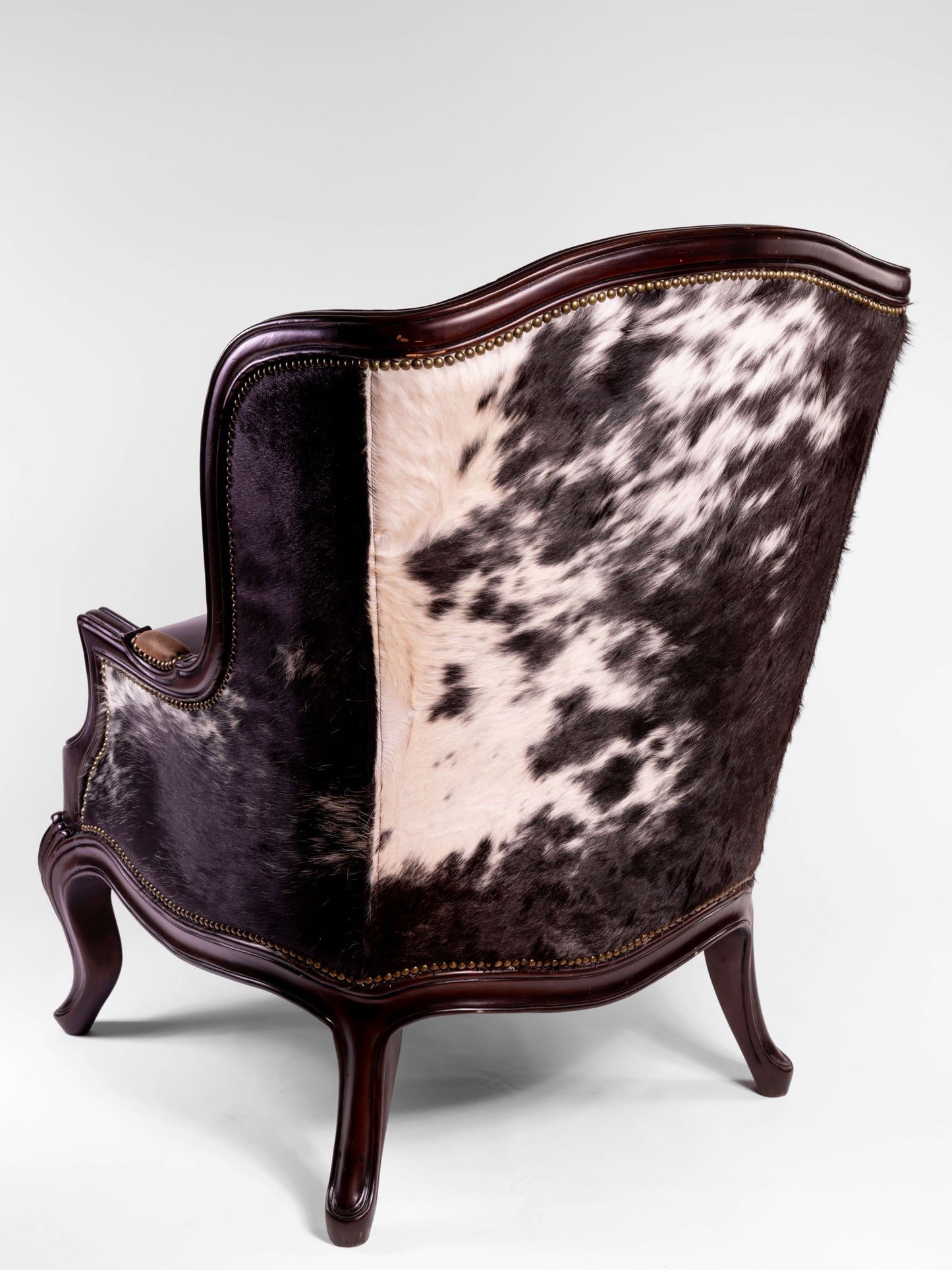 Britney Accent Chair- Diammond Front & Black and White Hide Back