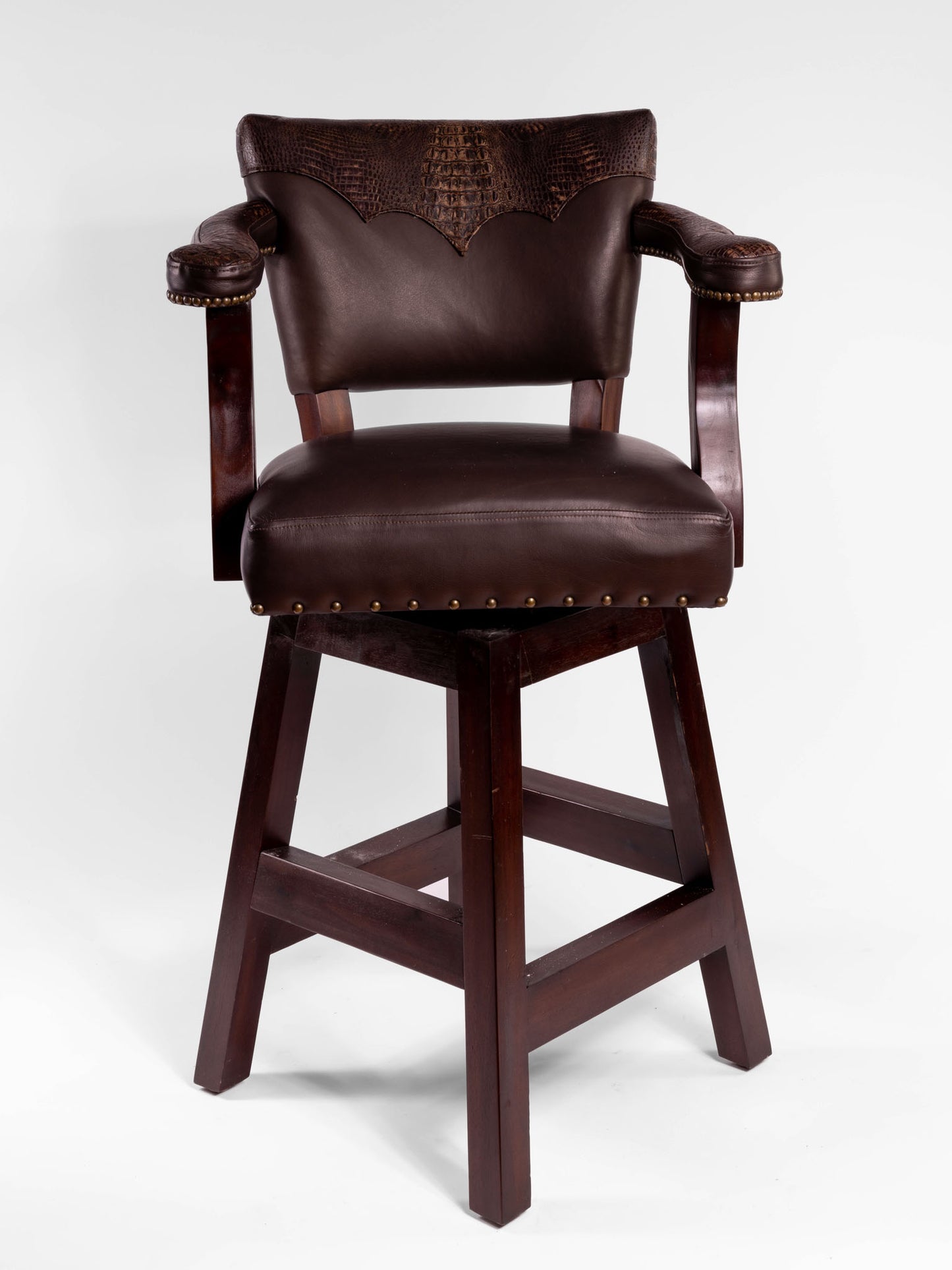 Trophy Barstool- Brown Croc Yolk