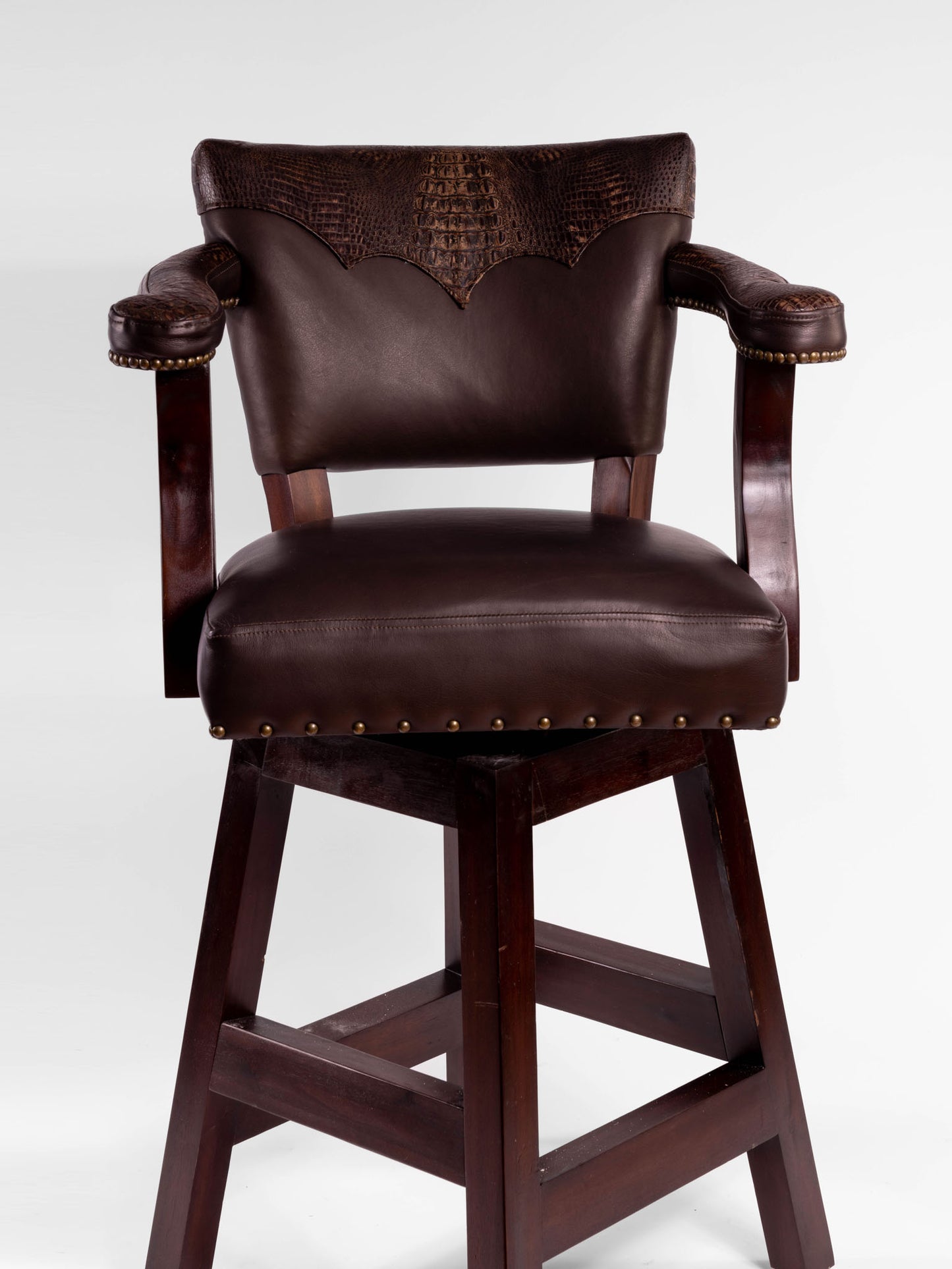 Trophy Barstool- Brown Croc Yolk