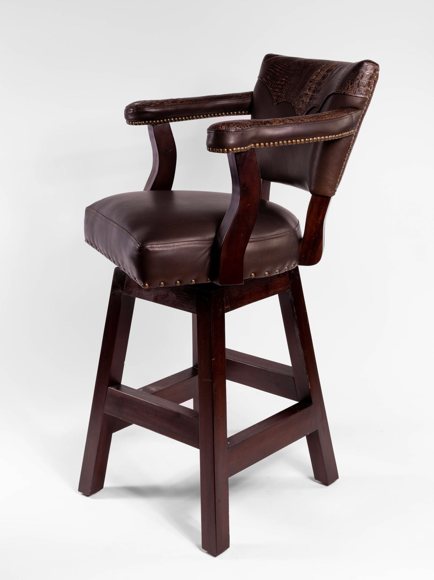 Trophy Barstool- Brown Croc Yolk