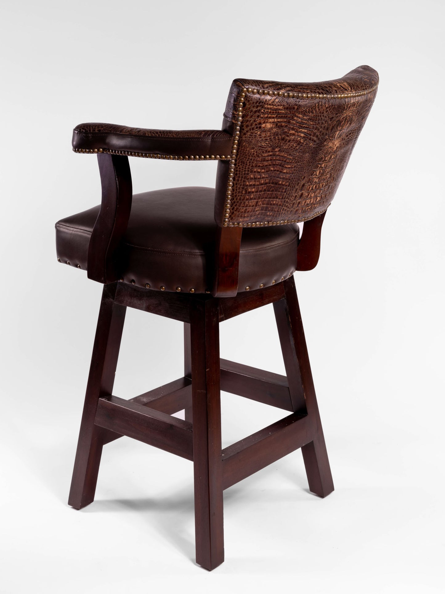 Trophy Barstool- Brown Croc Yolk