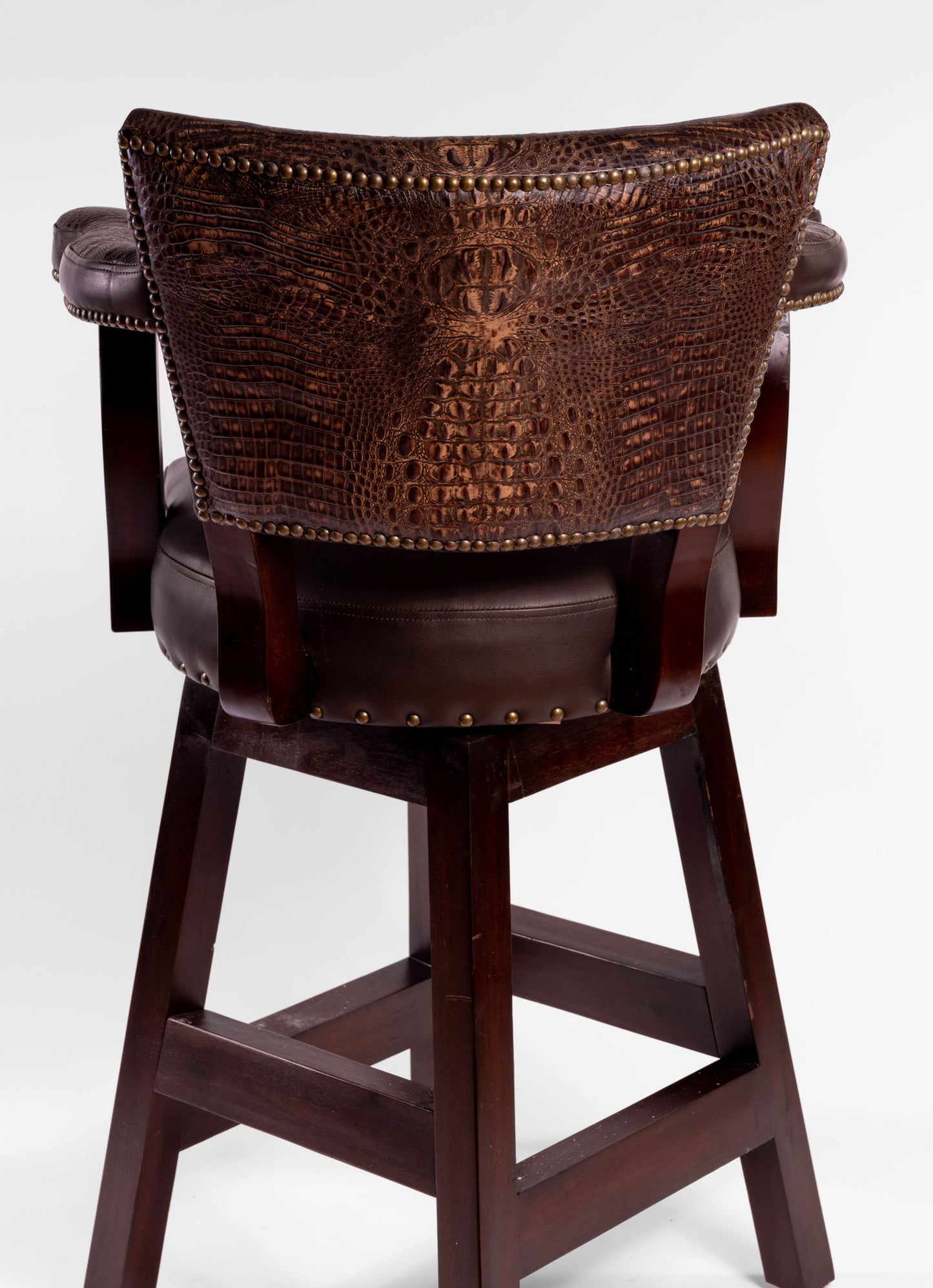 Trophy Barstool- Brown Croc Yolk