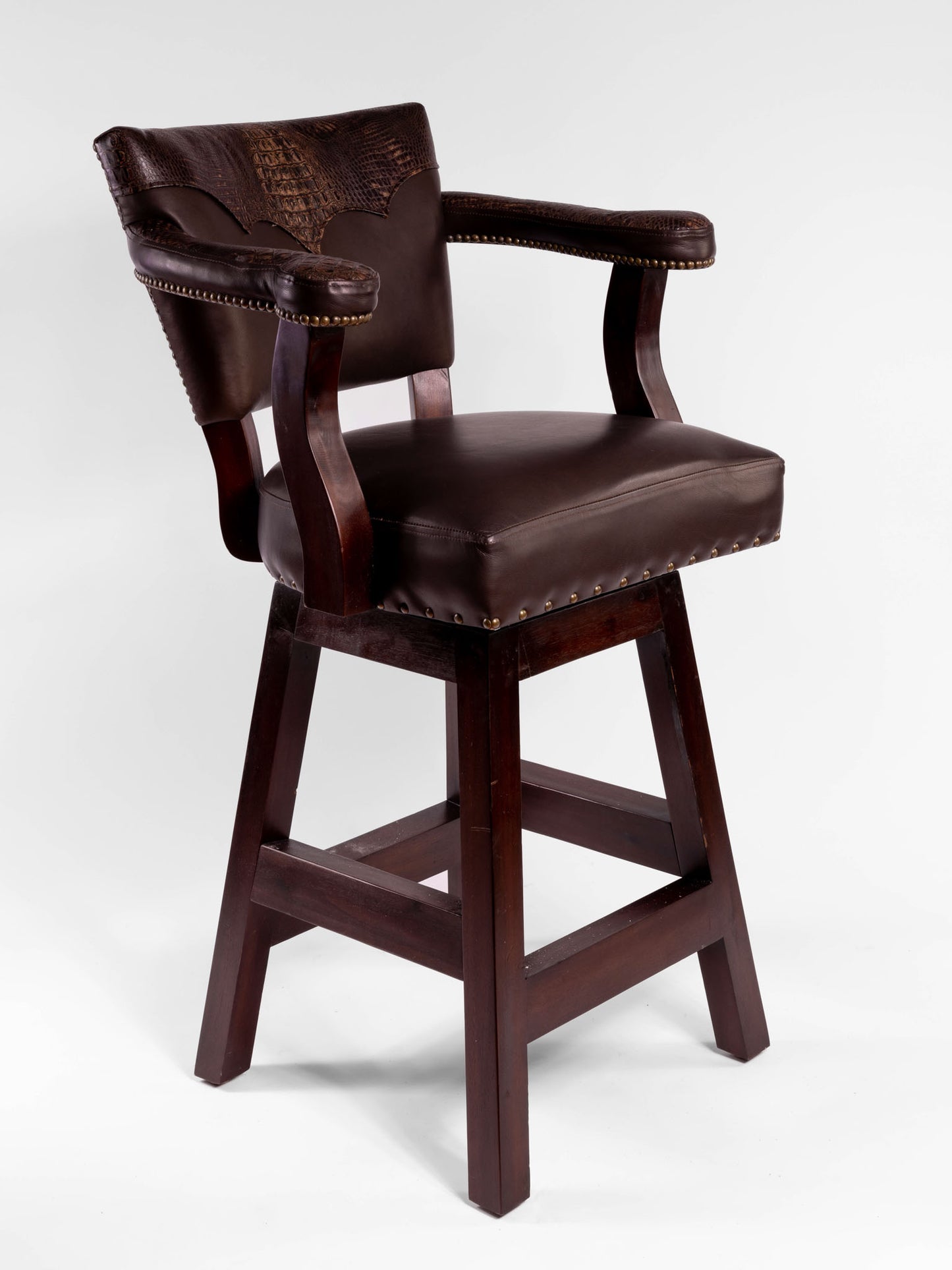 Trophy Barstool- Brown Croc Yolk