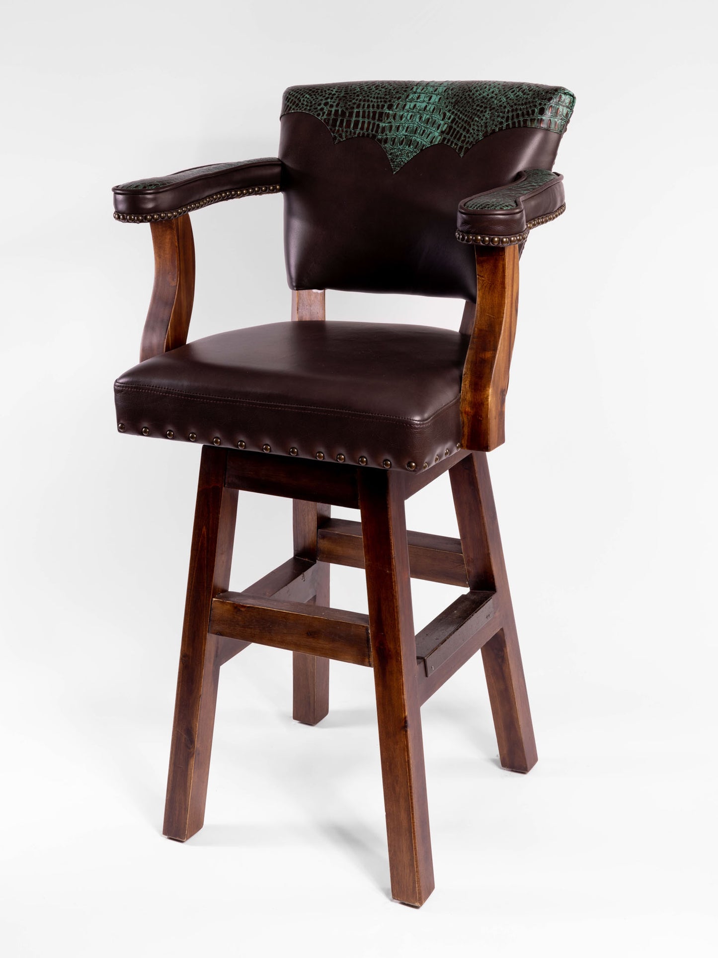 Trophy Barstool- Turquoise Croc Yolk