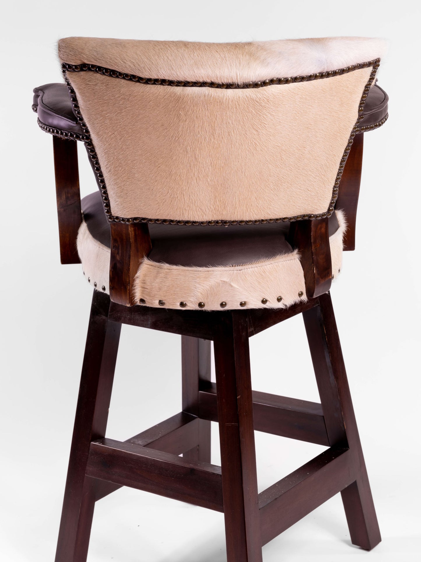 Trophy Barstool- White Hide Yolk