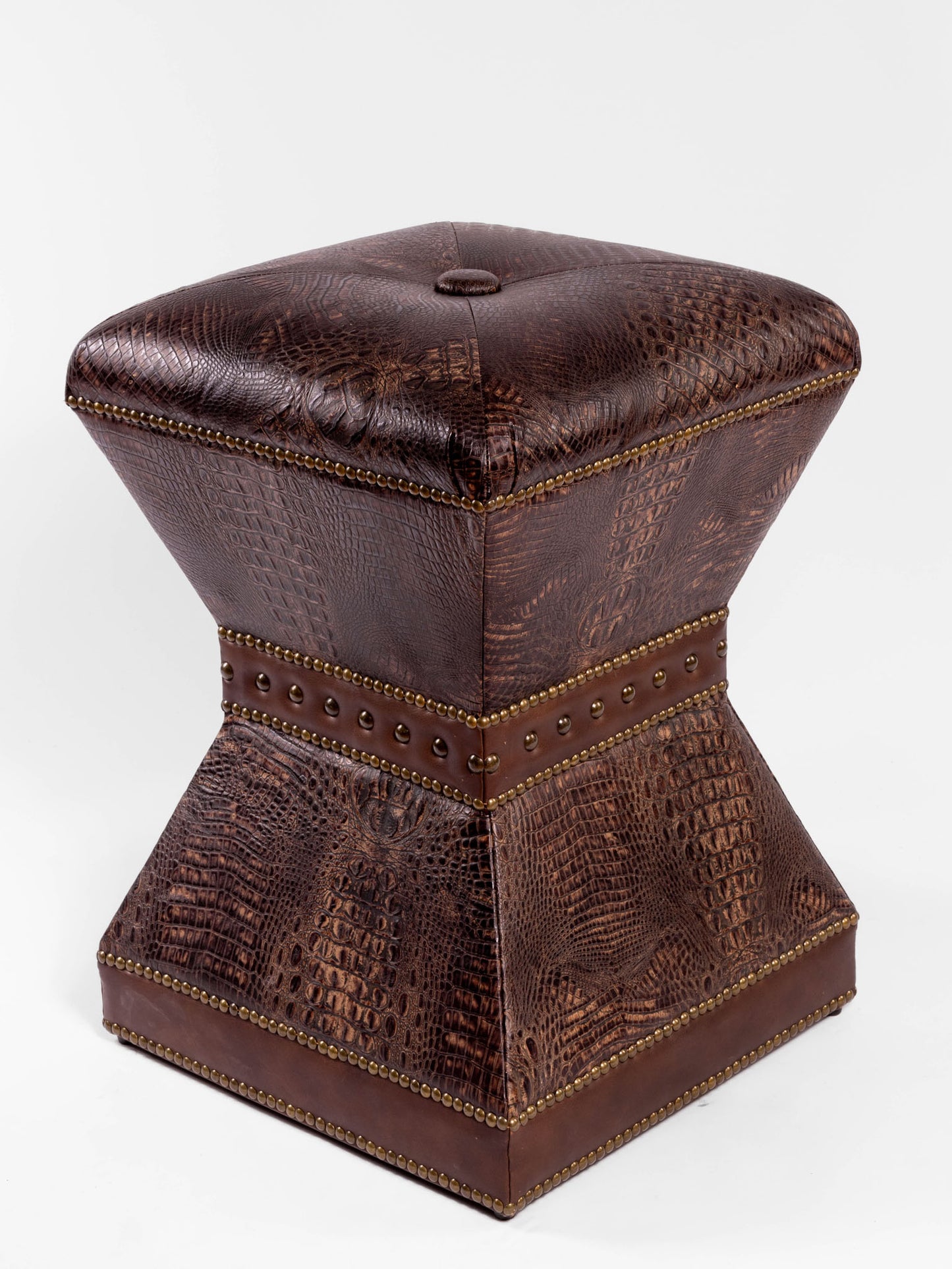 Vegas Ottoman- Tall, Brown Croc