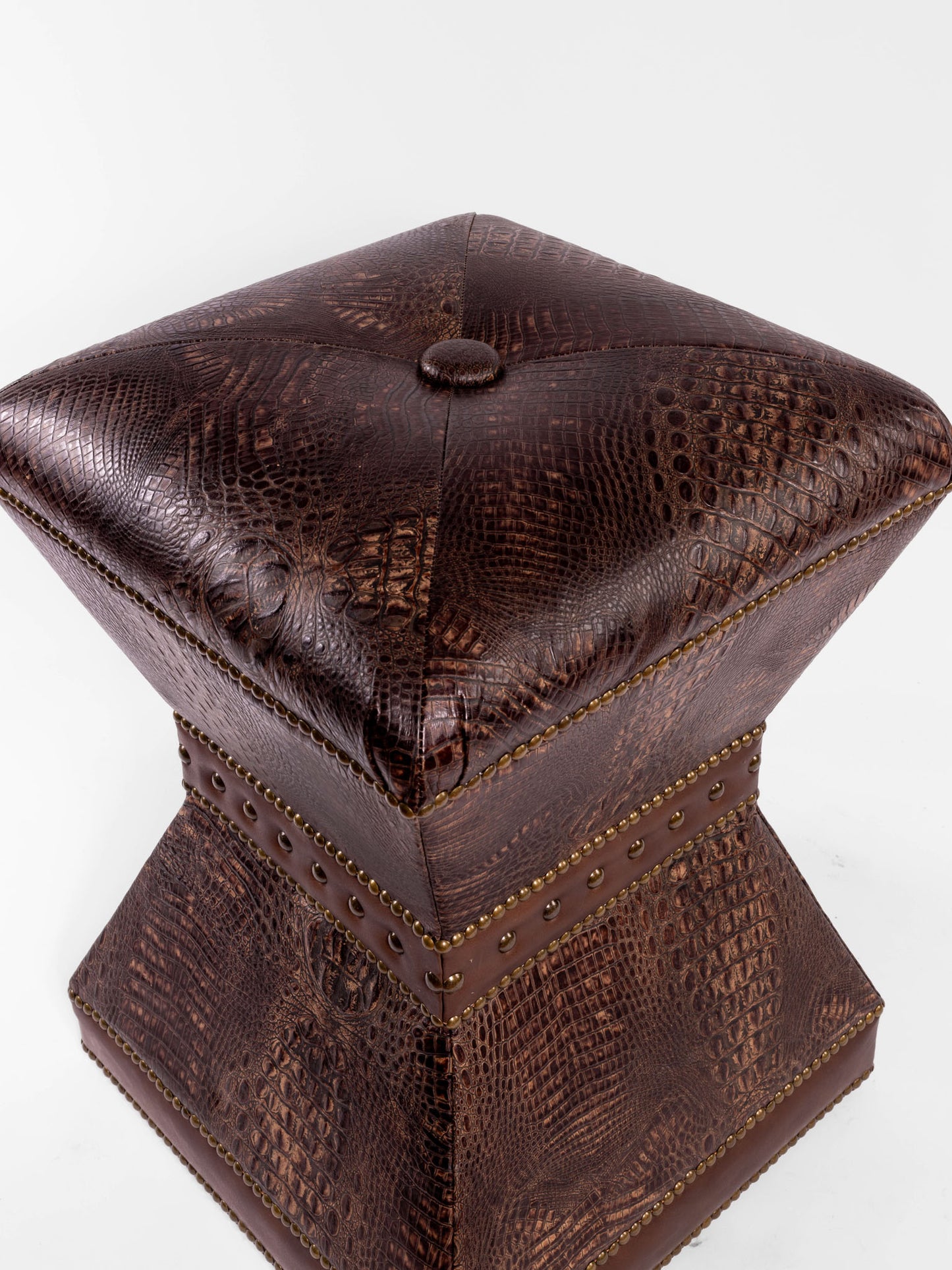 Vegas Ottoman- Tall, Brown Croc