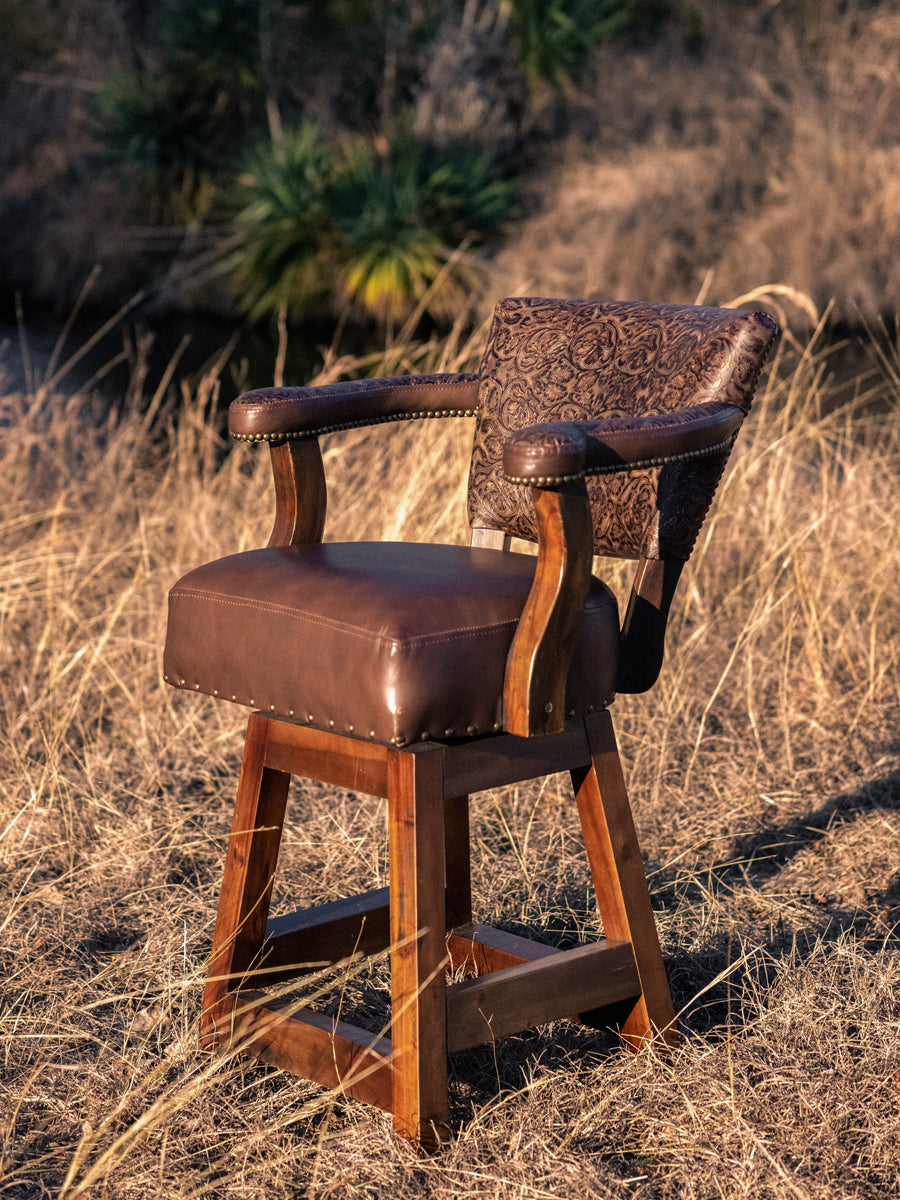 Trophy Barstool- Full Floral Embossed