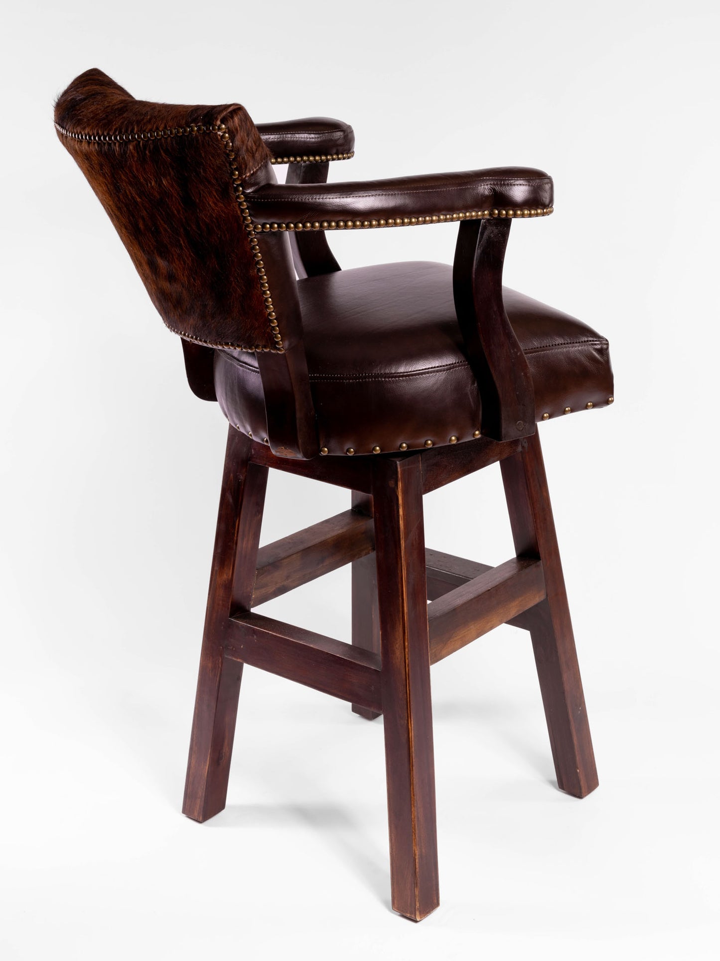 Trophy Barstool- Brown Hide Yolk