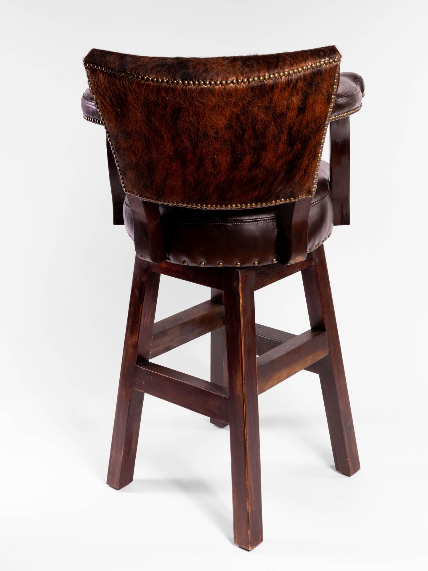 Trophy Barstool- Brown Hide Yolk