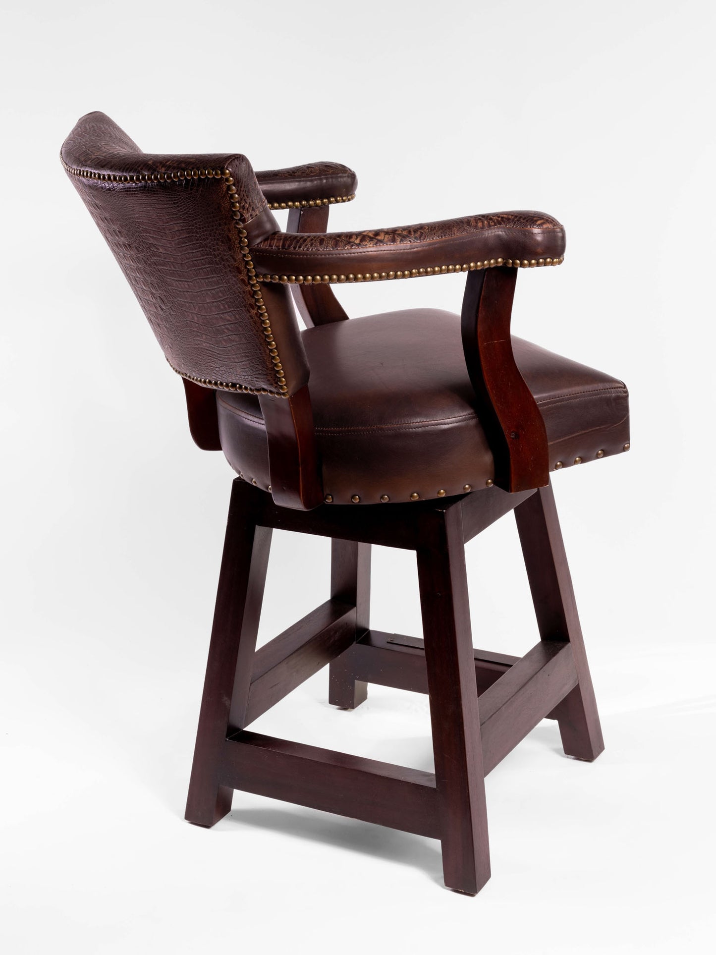 Trophy Barstool- Brown Croc Yolk