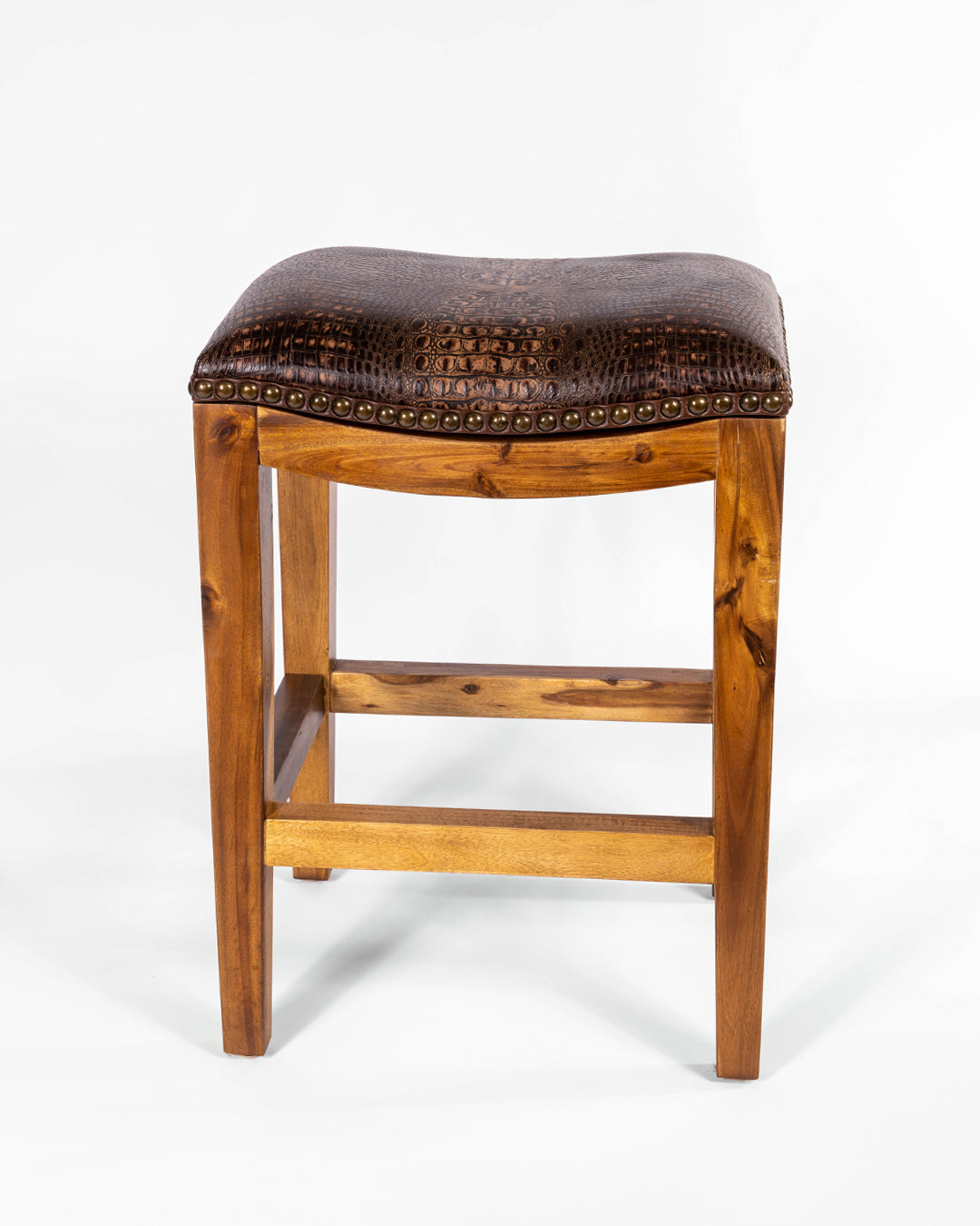 Saddle Stool- Brown Crocodile