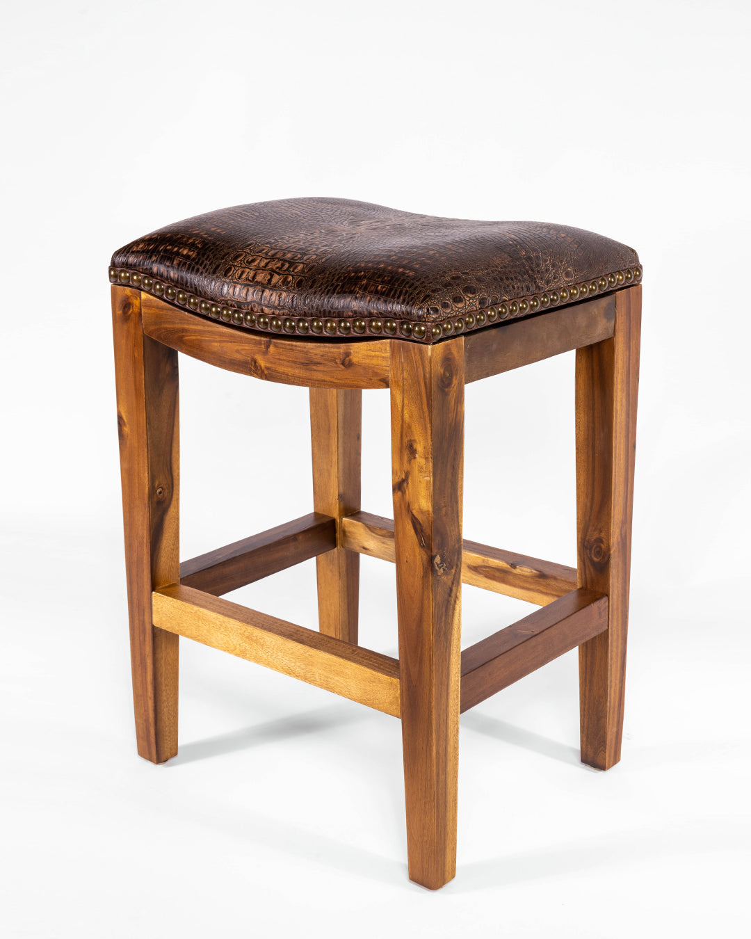 Saddle Stool- Brown Crocodile