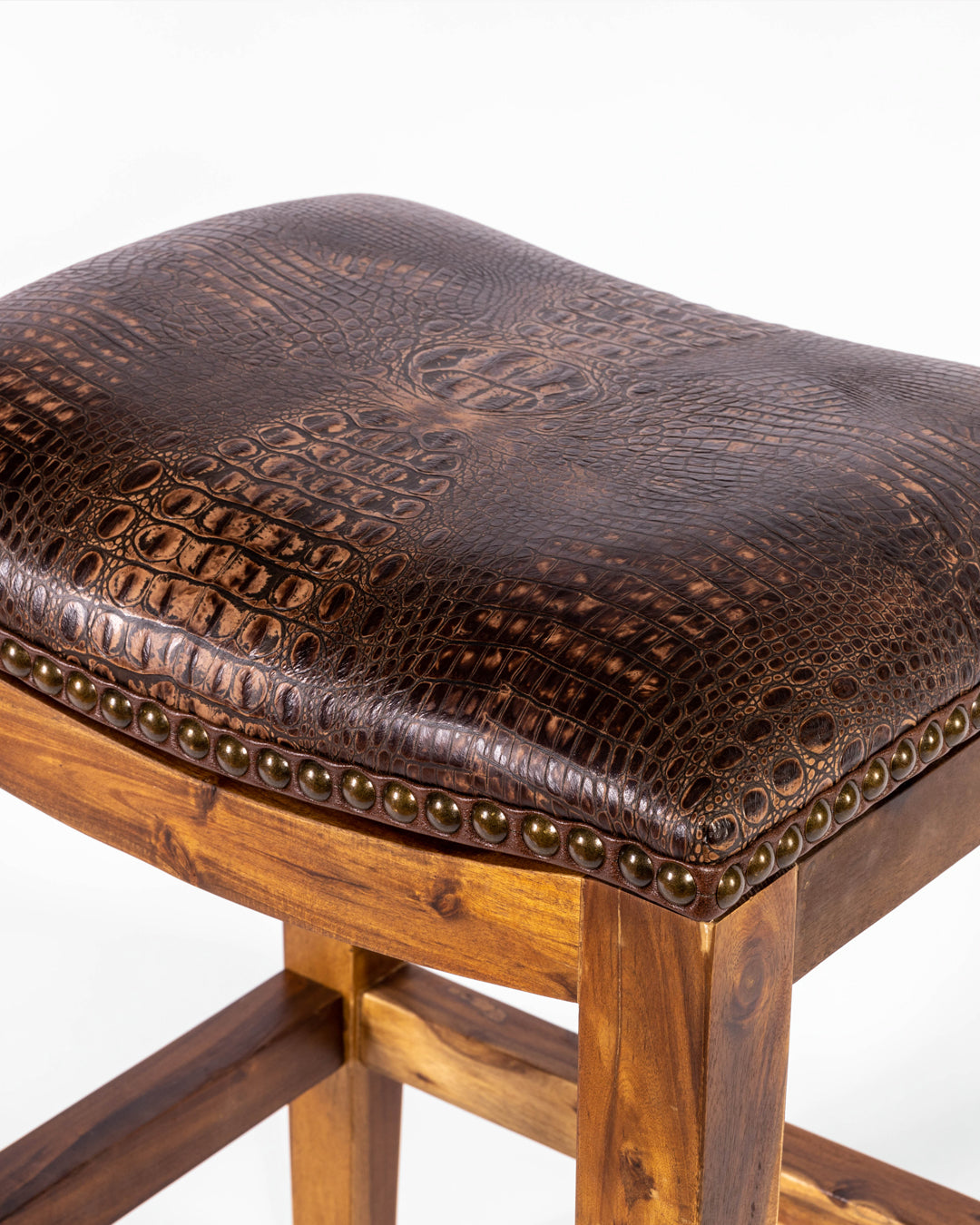 Saddle Stool- Brown Crocodile