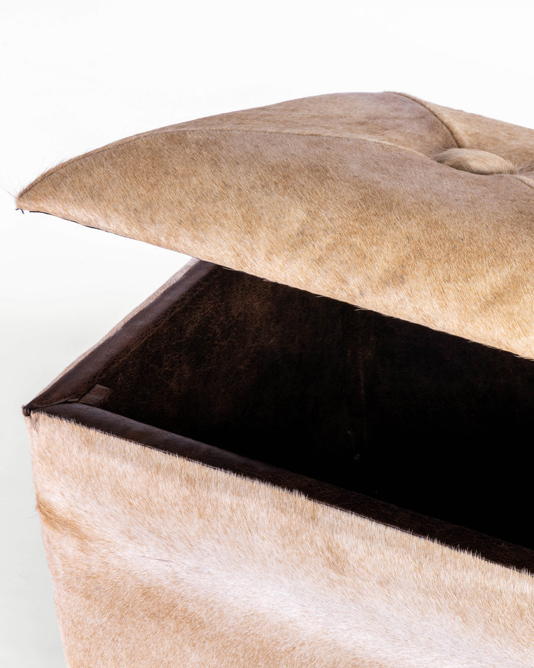 Cube Storage Ottoman- White Hide