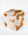 Cube Storage Ottoman- Brown & White Hide