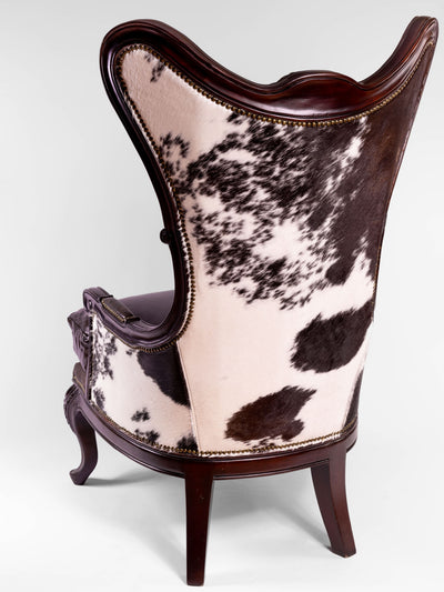Antoinette Accent Chair- Brown Croc Front & Black and White Hide Back