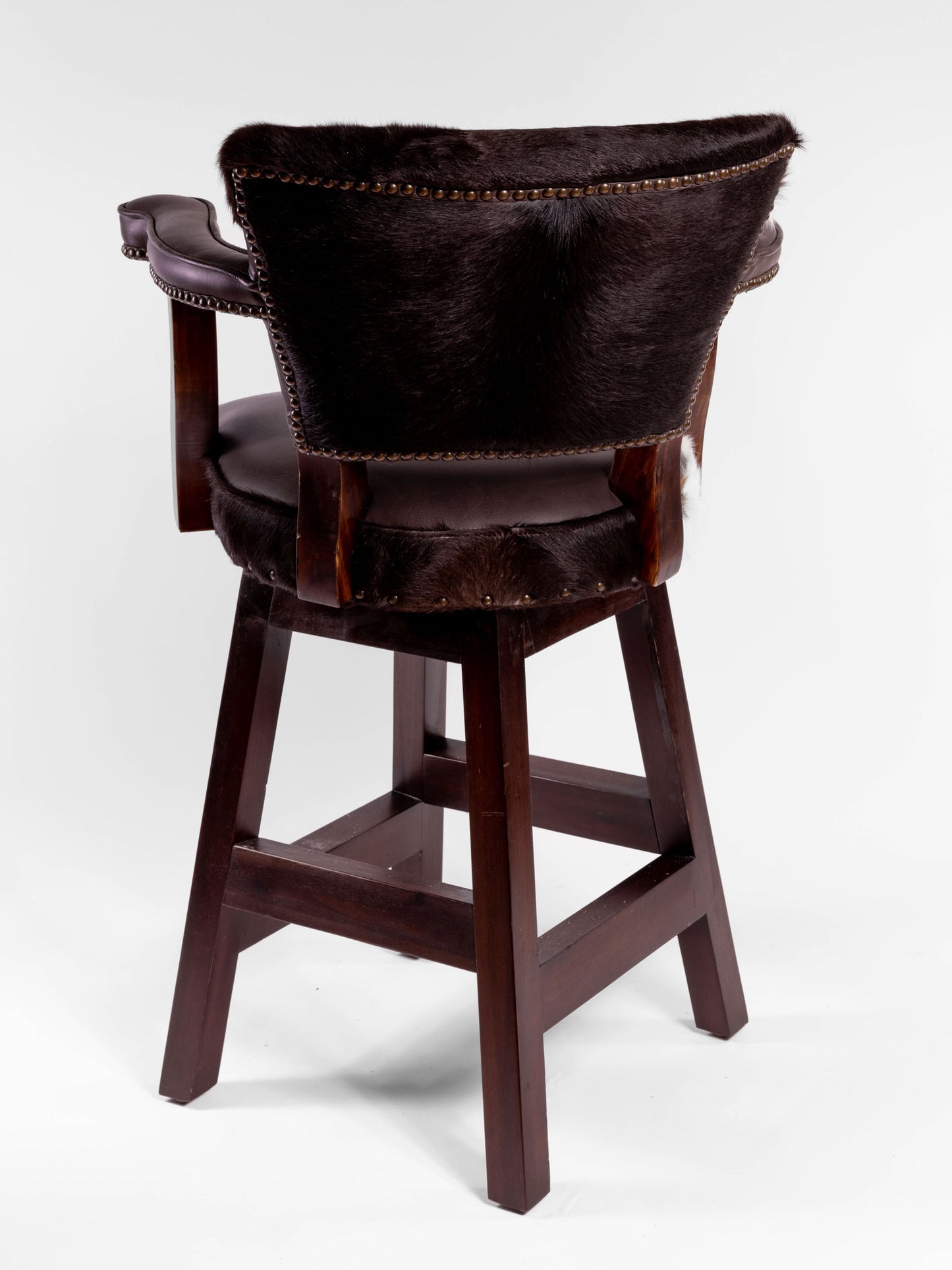 Trophy Barstool- Black Hide Yolk