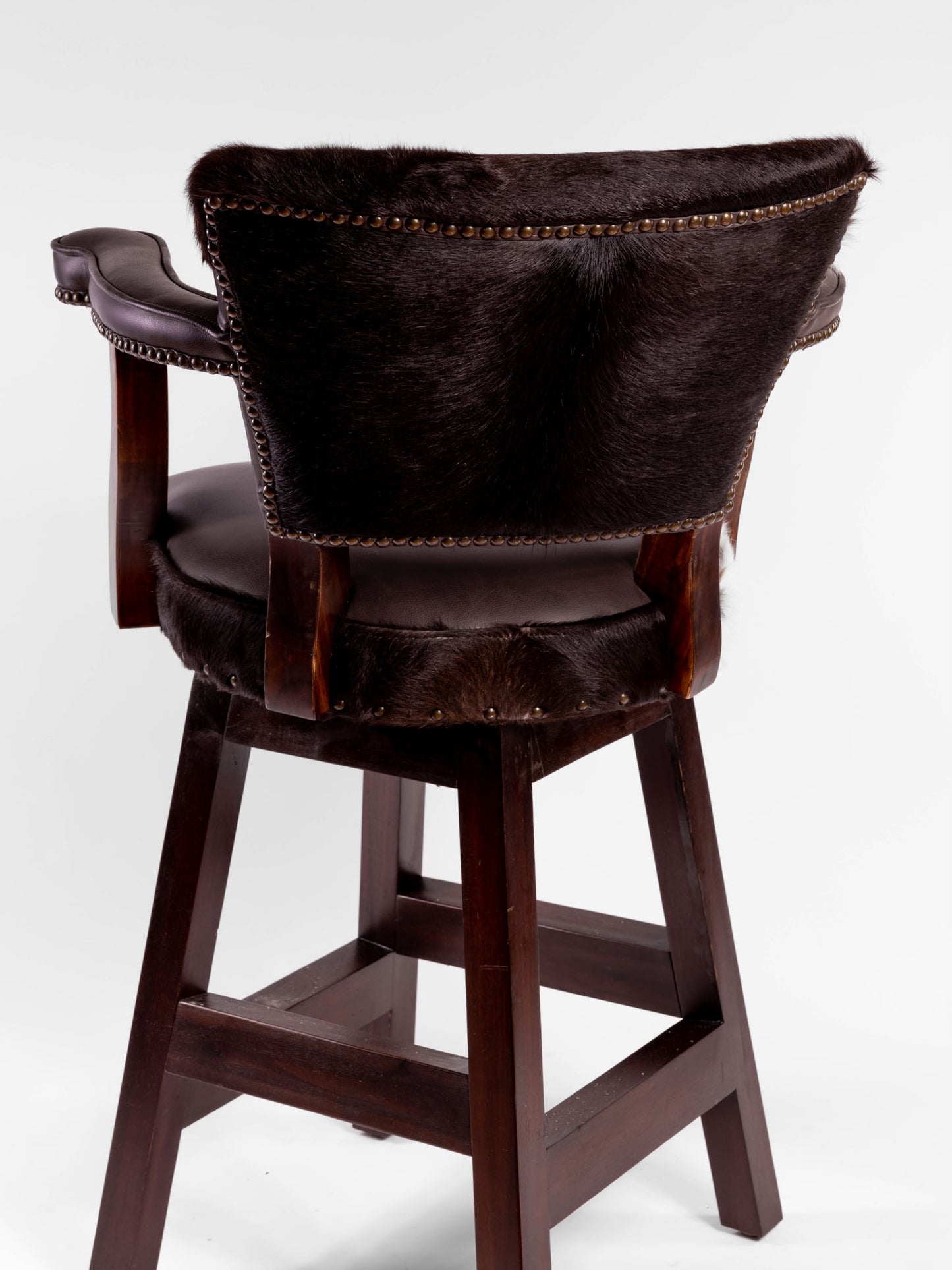 Trophy Barstool- Black Hide Yolk