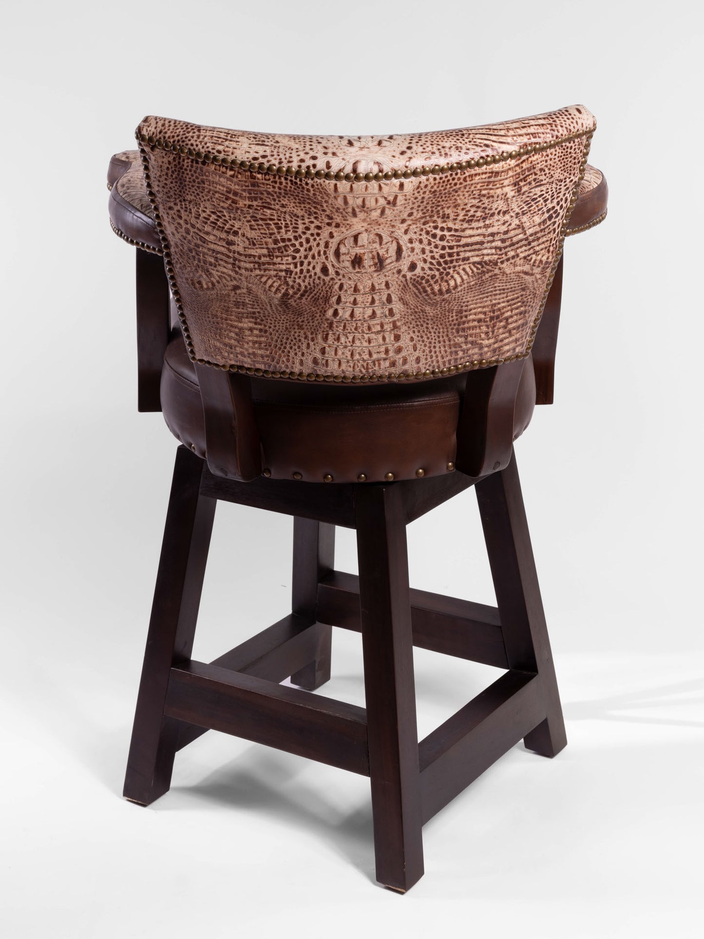 Trophy Barstool- White Crocodile Embossed