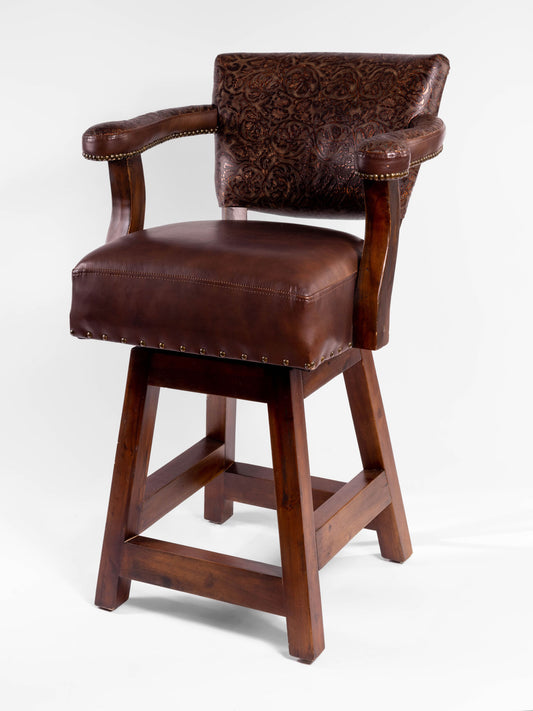 Trophy Barstool- Full Floral Embossed