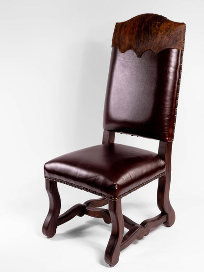 Grace Dining Chair - Brown Hide Yolk & Hide Back