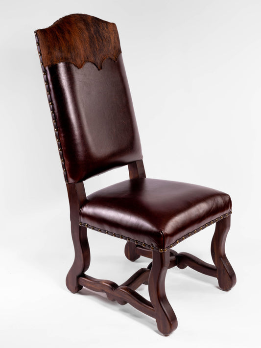 Grace Dining Chair - Brown Hide Yolk & Hide Back