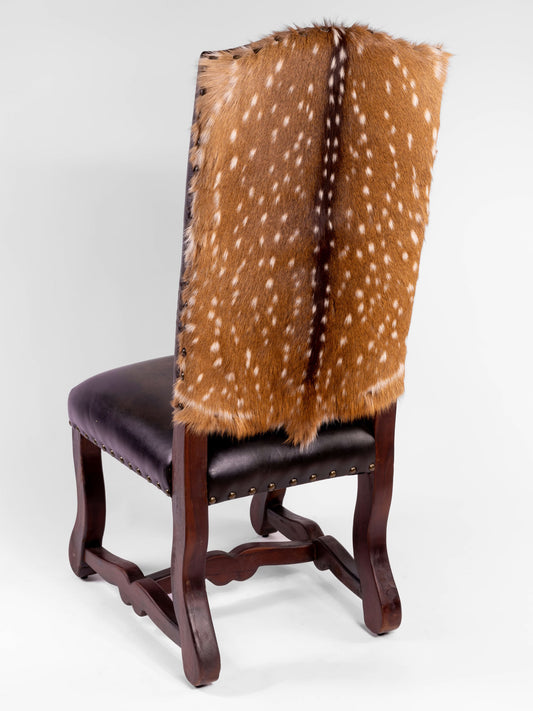 Grace Dining Chair - Brown Croc Front & Axis Deer Hide Back