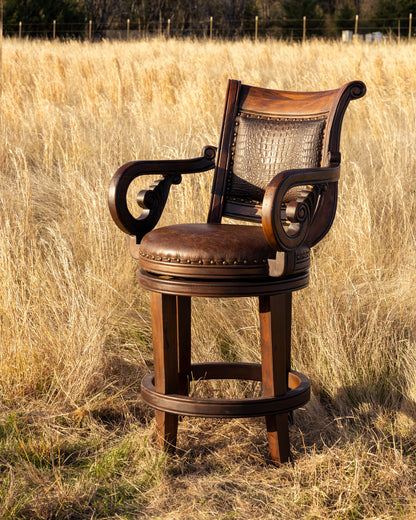 Bethany Bar Stool Brown Croc