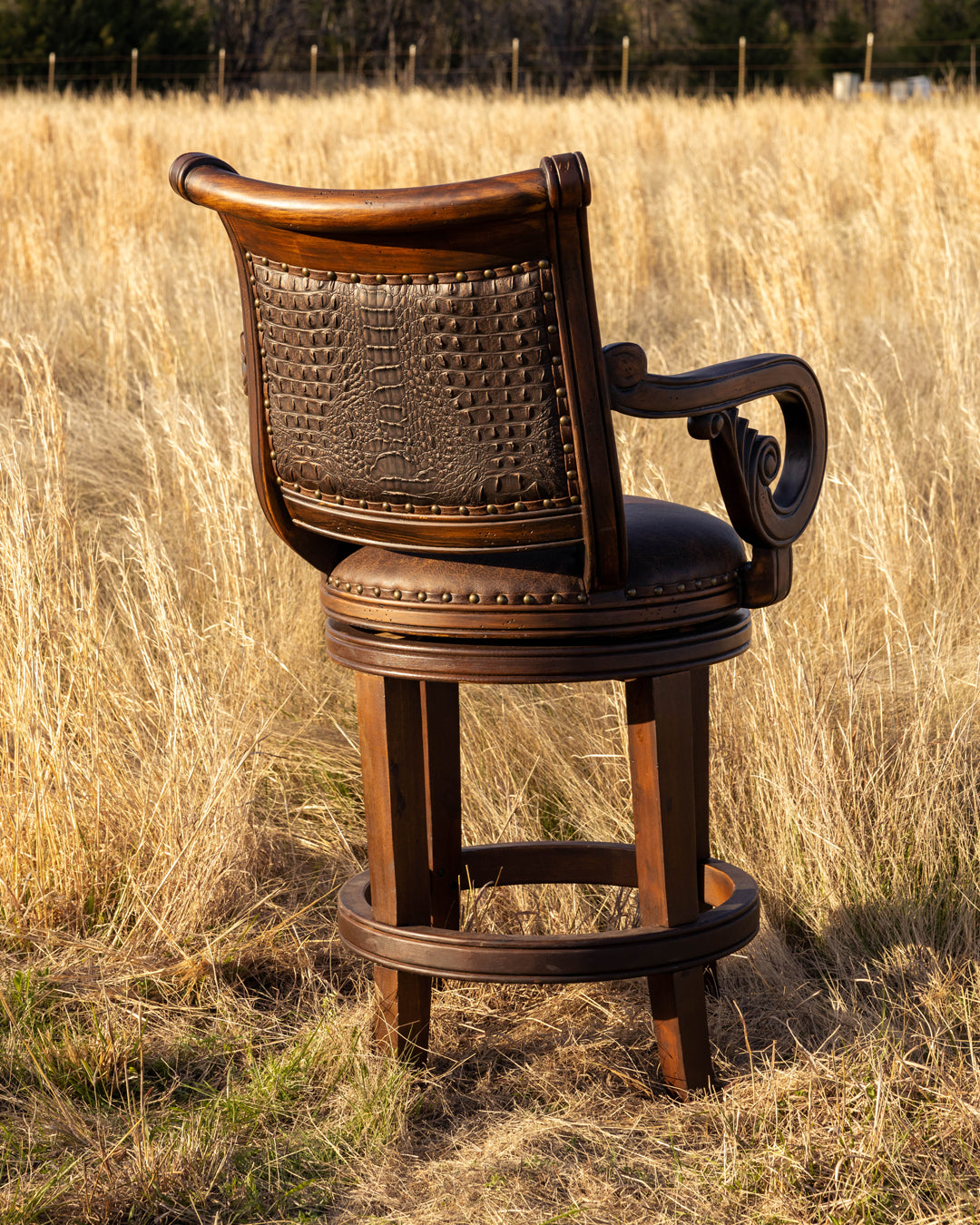 Bethany Bar Stool Brown Croc