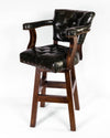 Trophy Barstool- Tufted Green Leather