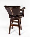 Trophy Barstool- Tufted Leather with White Croc Corset Back