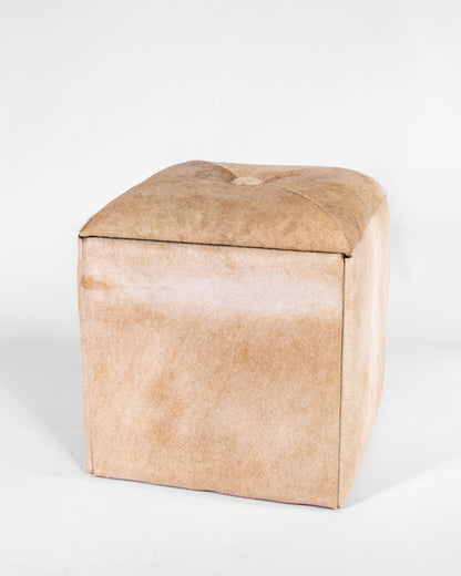 Cube Storage Ottoman- White Hide