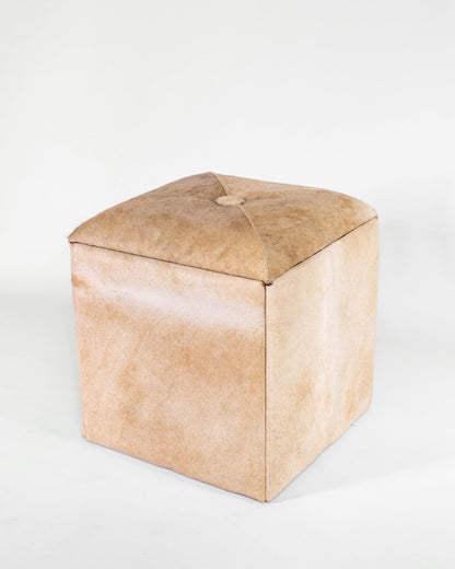 Cube Storage Ottoman- White Hide