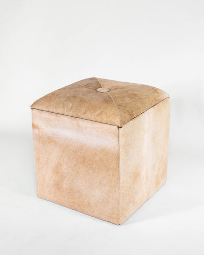Cube Storage Ottoman- White Hide