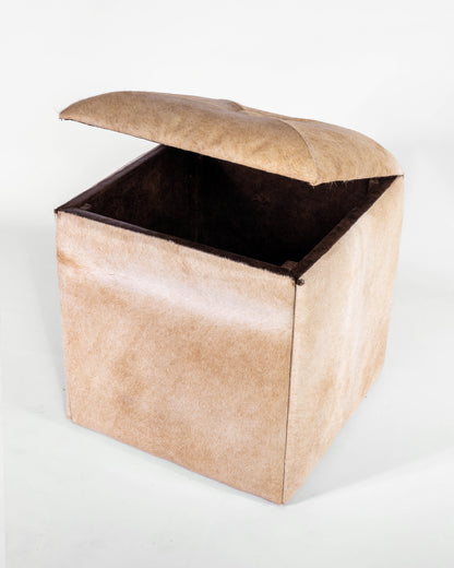 Cube Storage Ottoman- White Hide
